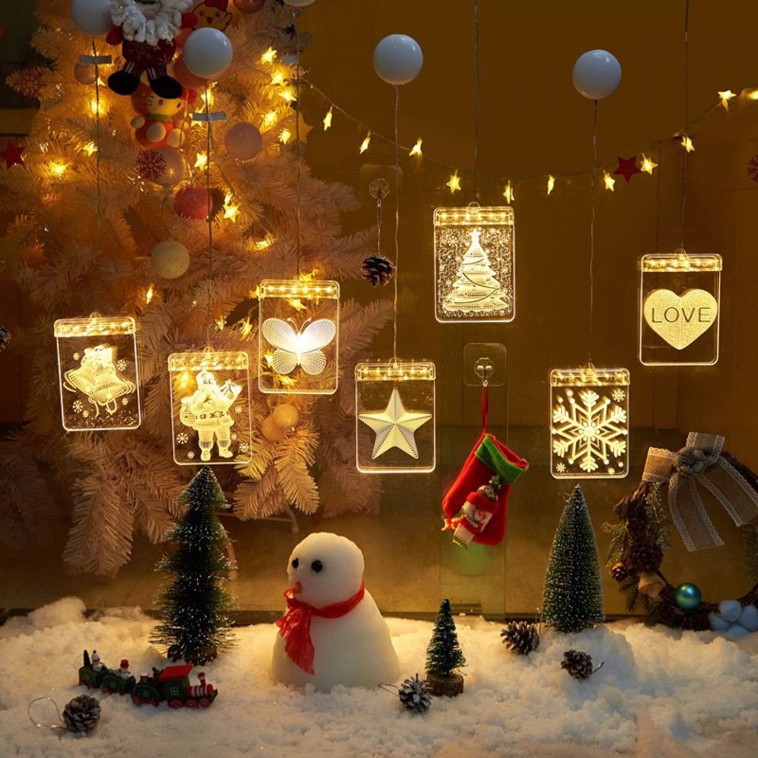 LED Christmas Greeting Card Transparent Acrylic Card Customized